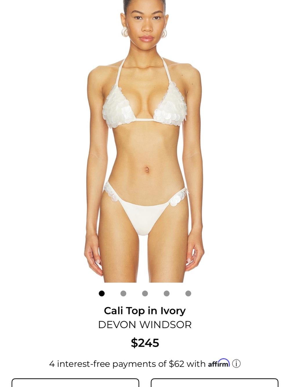 DEVON WINDSOR Ivory Sequin Triangle Bandeau Top